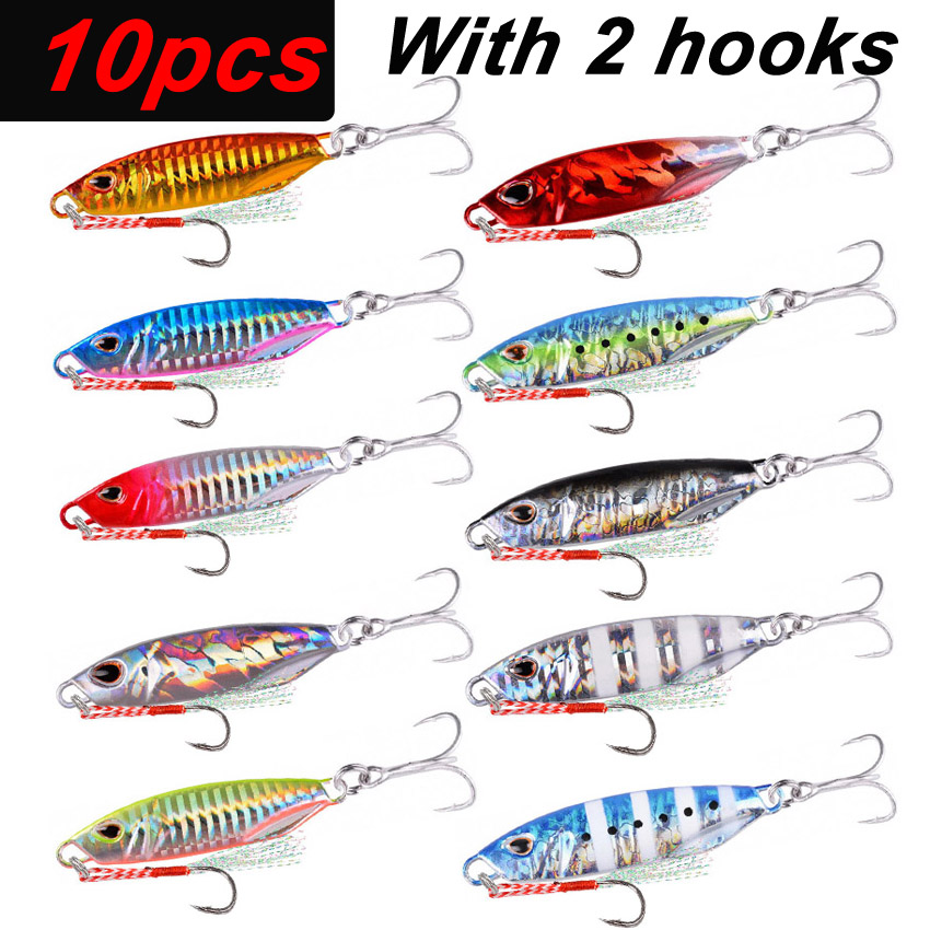 Fishing Lure Spoon - 10Pcs Long Cast Metal Bait Spinner