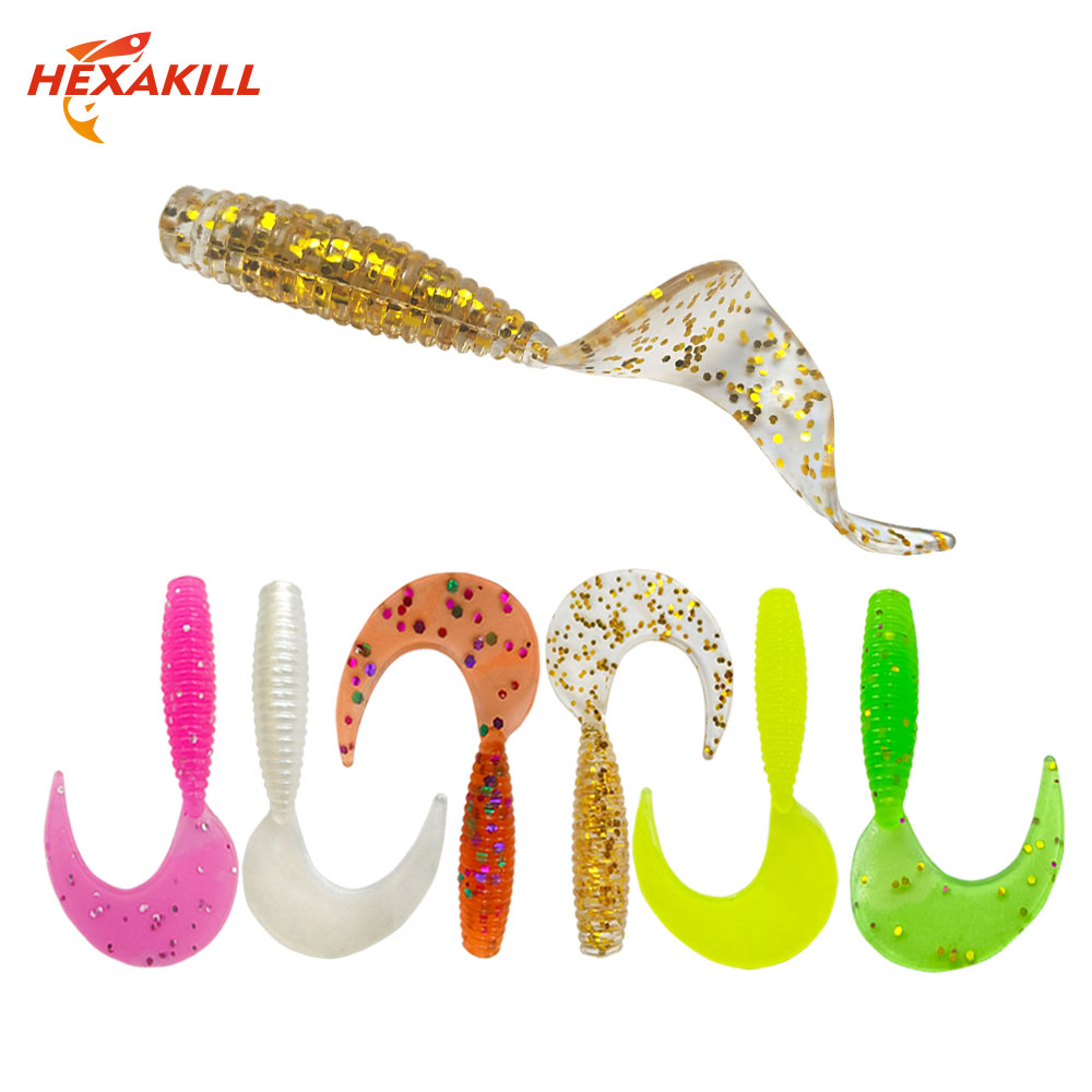 Fishing Lure Swimbait - 50Pcs Curved Tail Soft Lure 3.5cm
