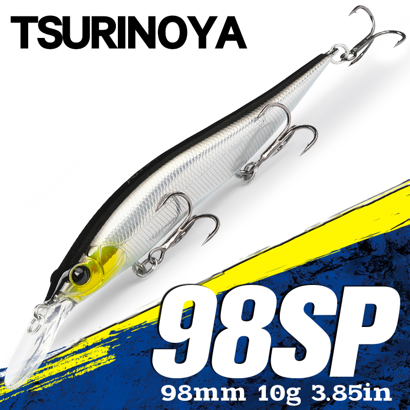 Fishing Lure Spinnerbait - TSURINOYA Suspending Minnow Jerkbait AURORA 98SP