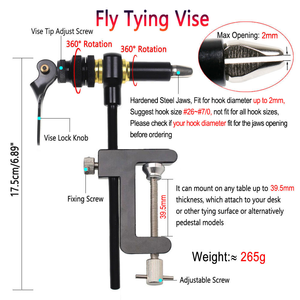 1PC 360° Rotation C-Clamp Fly  - Fishing Lure Making Kit 评论和价格