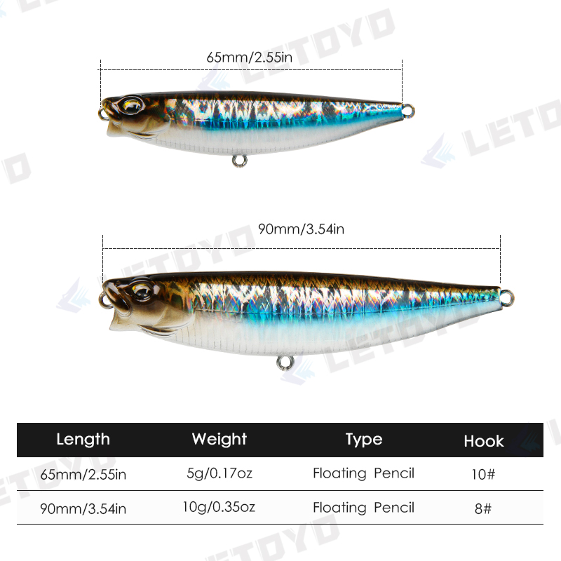 LETOYO 65mm 5g/90mm 10g Surfac - Fishing Lure Swimbait 评论和价格