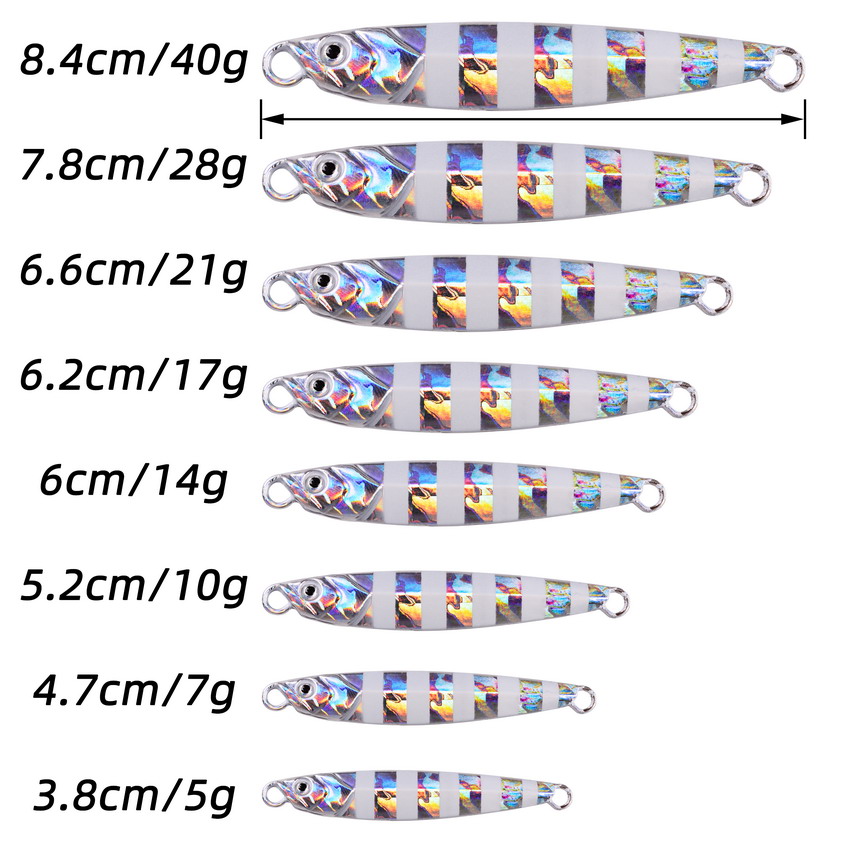 10pcs Metal Jig 7g 10g 14g 17g - Fishing Lure Spoon 评论和价格