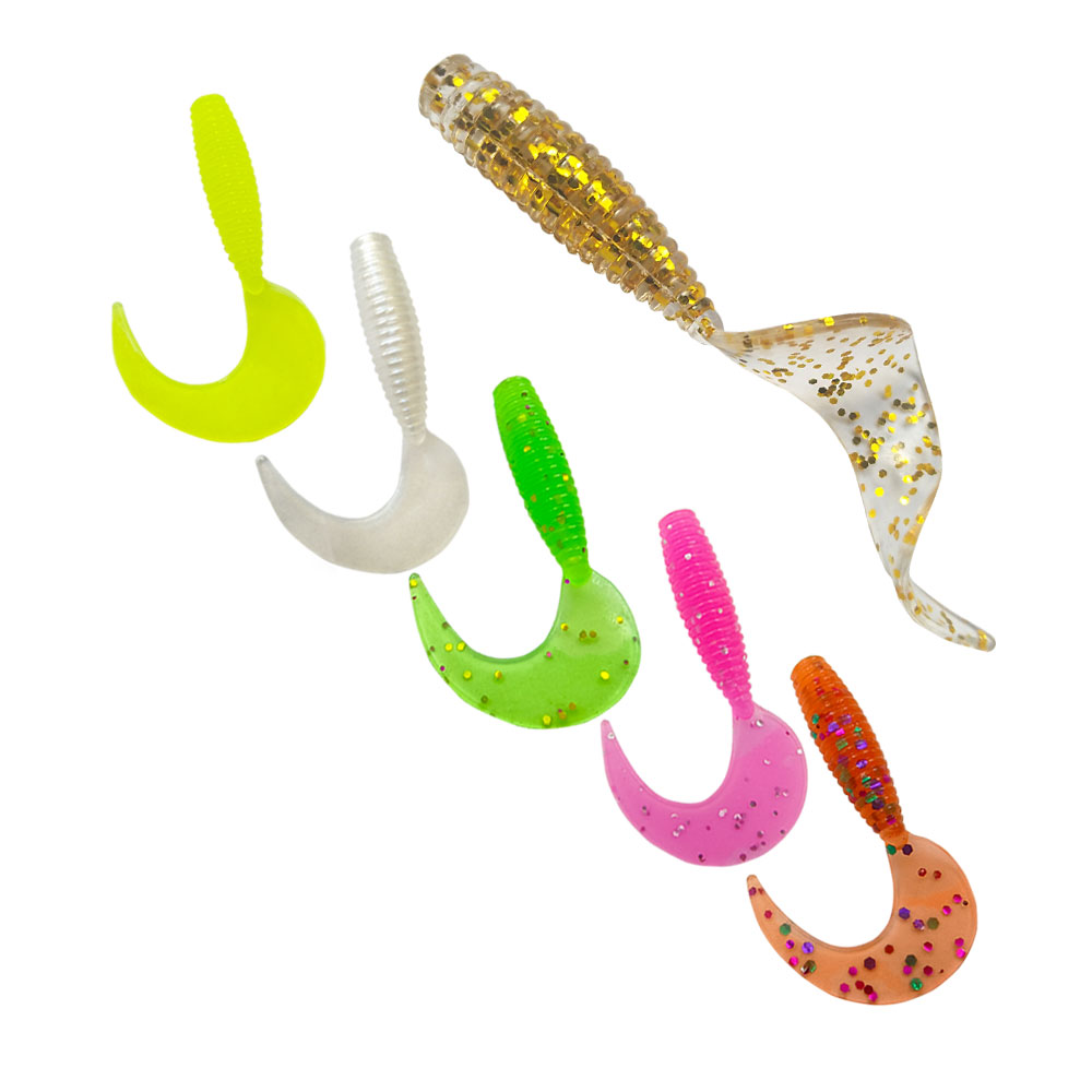 50Pcs Curved Tail Soft Lure 3. - Fishing Lure Swimbait 评论和价格