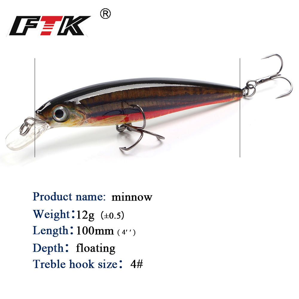 FTK 1pc Minnow Fishing Lure La - Fishing Lure Crankbait 评论和价格