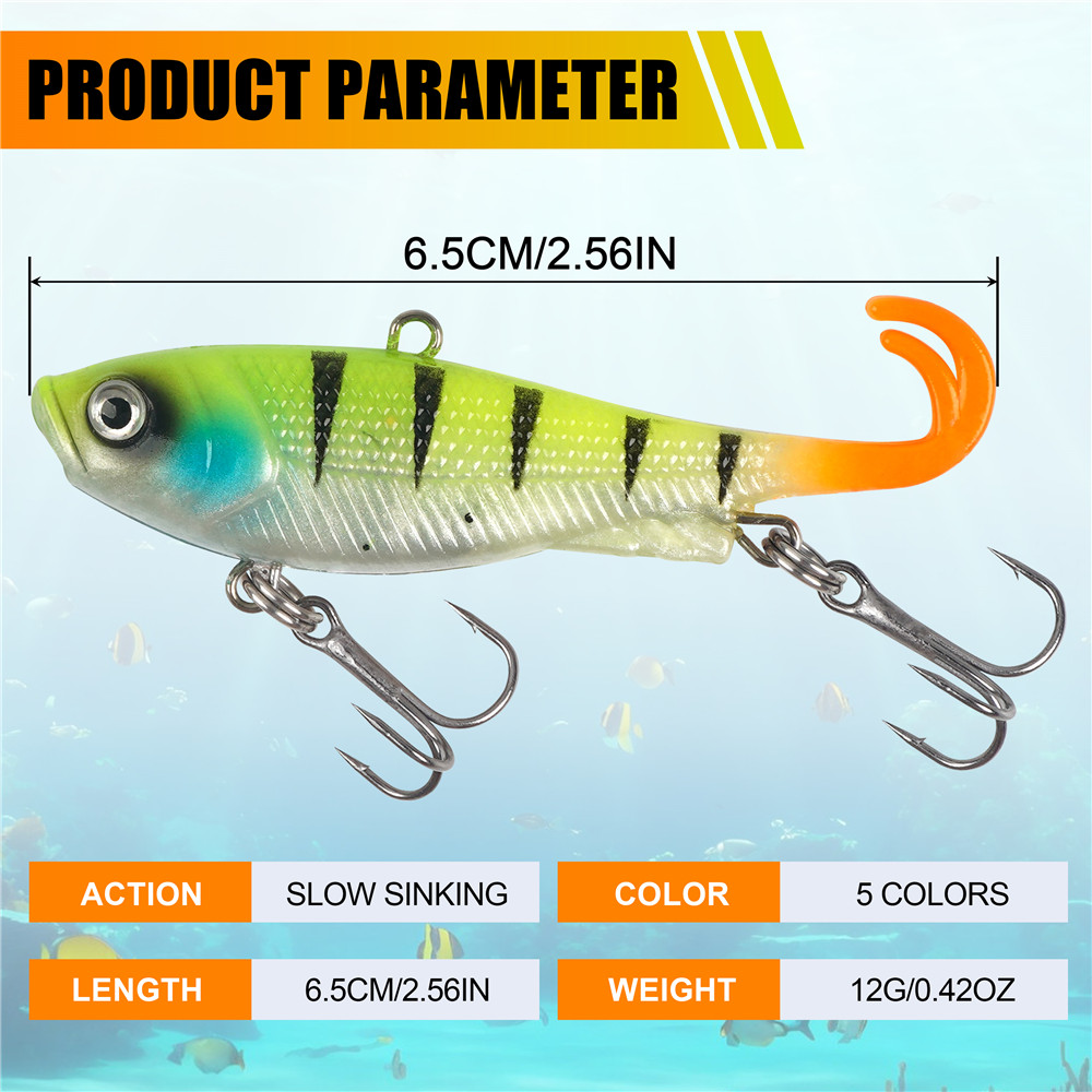 5Pcs Pre-Rigged Jig Head Wobbl - Fishing Lure Swimbait 评论和价格