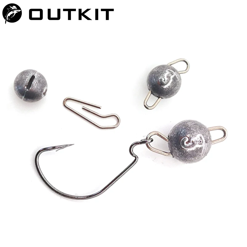 OUTKIT 10pcs/lot Lead Head Sin - Fishing Lure Accessories 评论和价格